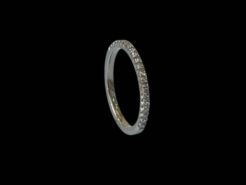 Rox platinum and diamond half eternity ring, size J. thumbnail