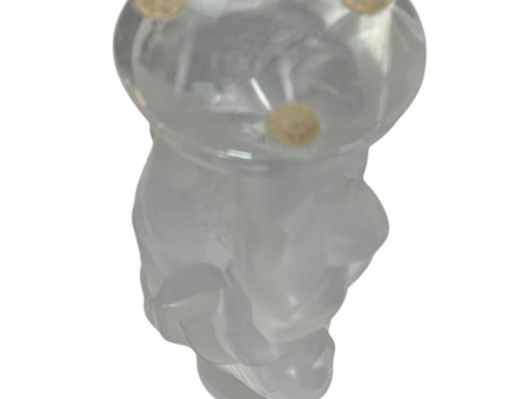 Lalique cherub candlestick with silver plated top, 14cm. thumbnail