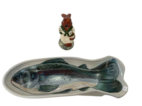 Burslem 1947 rabbit and a Highland Lochinver fish platter.