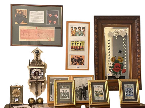 Collection of Beatles memorabilia to include five framed photographic...