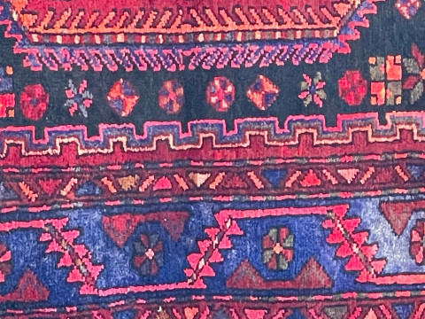 Hand knotted Persian Zanjan rug 2.18 by 1.13. thumbnail