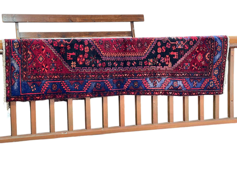 Hand knotted Persian Zanjan rug 2.18 by 1.13.