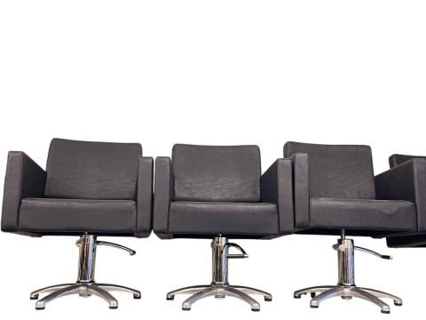 Set of seven Lotus hydraulic swivel salon chairs. thumbnail