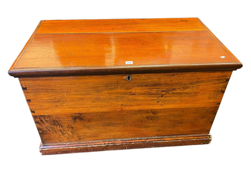 Large trunk, Lloyd Loom bedroom chair and linen bin, and Edwardian piano stool (4).