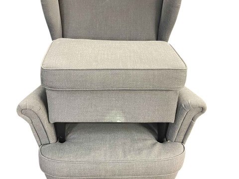 Ikea wing chair and footstool.