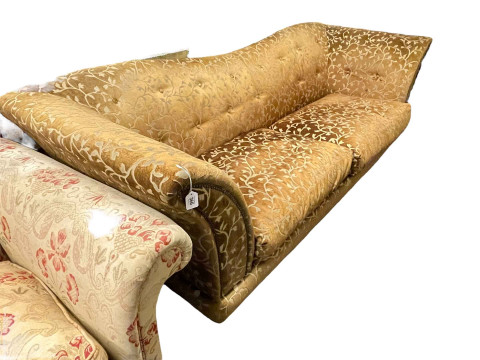 Barker & Stonehouse three seater settee in buttoned fabric.
