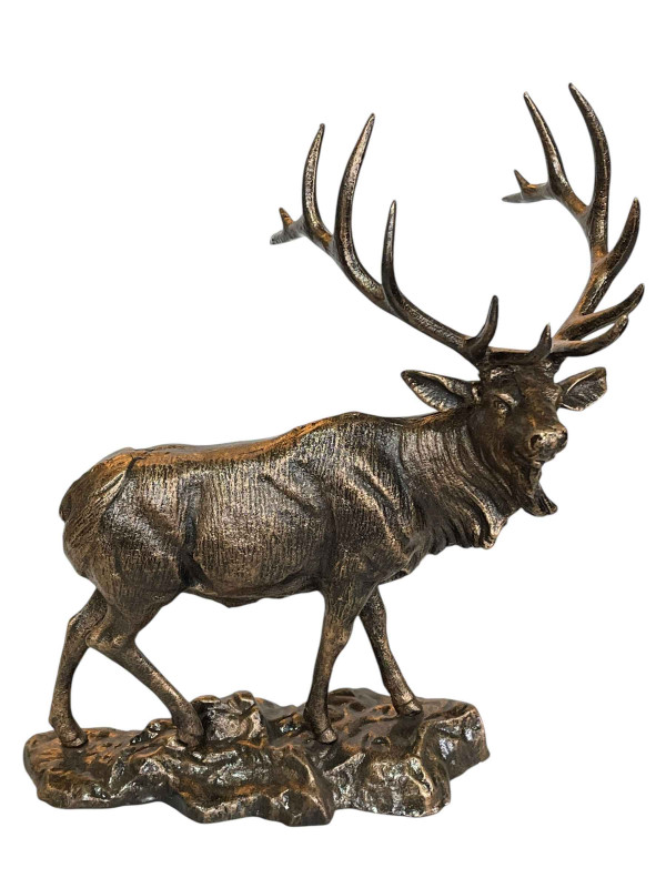 Bronzed model of a stag, 43cm high.