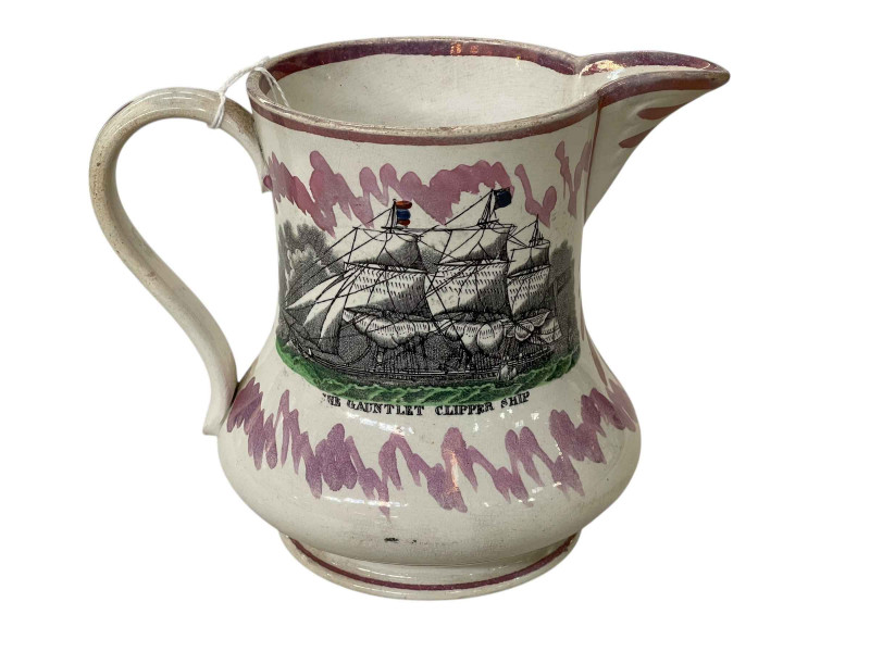 Sunderland lustre jug, 16cm high.