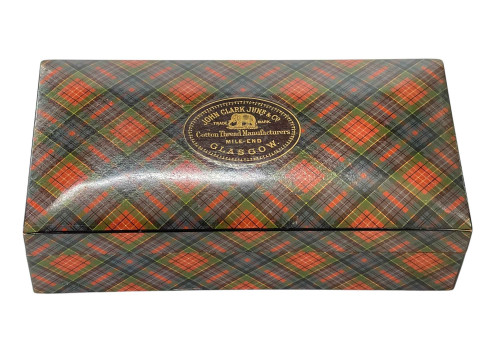 Tartan Ware cotton reel box.