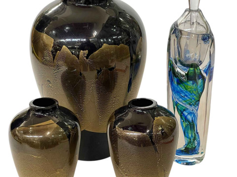 Stuart Strathern three piece set and Jane Charles perfume bottle.