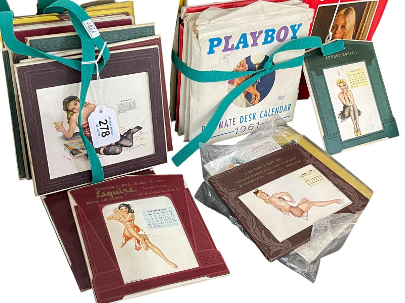 Collection of Playboy c1940's to 1970's calendars, etc.