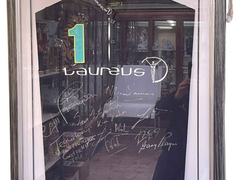 Loreus Sports Group T-Shirt. Signed by Marvin Hagler, Chris Hoy, Boris...