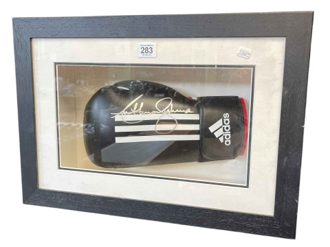 Boxing Glove signed by Antony Joshua. Donated by James Harsine (former...