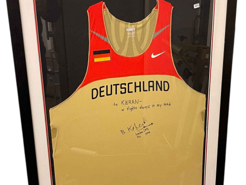 Framed Deutschland Birgit Kober training vest, Rio 2016.