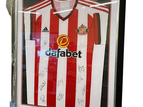 Signed Sunderland AFC long sleeved shirt.