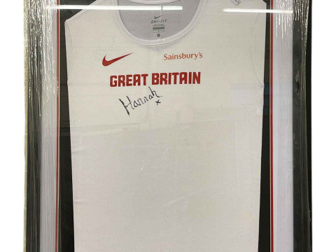 GB Athletics training shirt. Signed and donated by multi paralympic and...