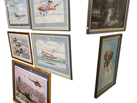 T Donnelly, five military aircraft pictures, fifteen Air Force plaques,...