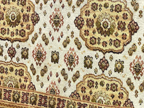 Traditional wool carpet decorated with six medallions 2.80 by 2.27. thumbnail