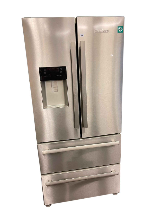 Blomberg fridge-freezer having two doors above two drawers, 182cm by 84cm by 70cm.