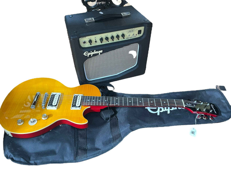 Epiphone Slash Signature Special guitar, bag and Snakepit amplifier.