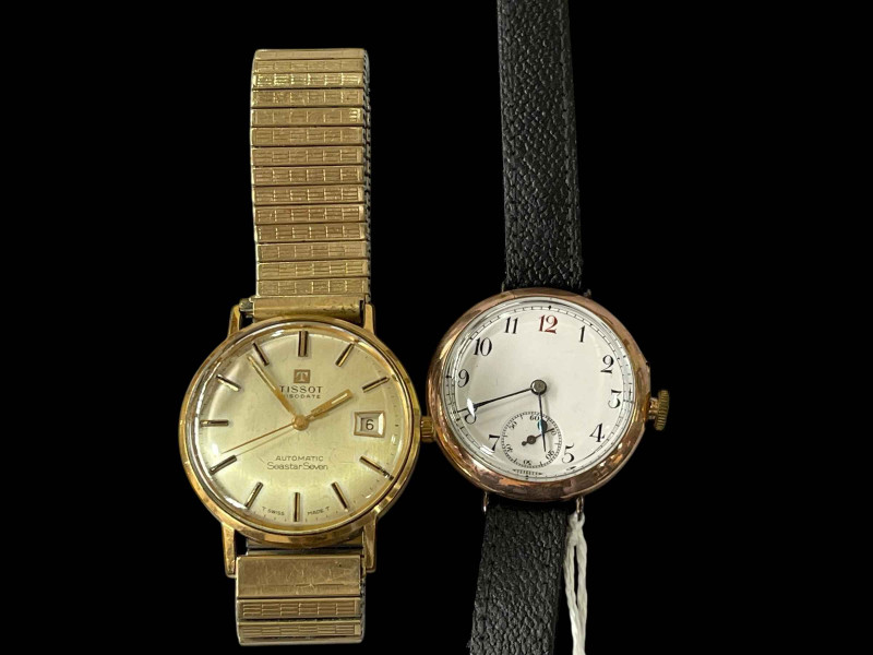 1920's 9ct gold watch and Tissot Visodate watch (2).