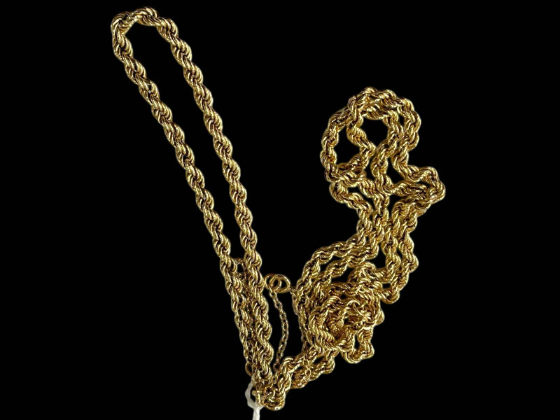 9 ct gold rope twist necklace and bracelet (2).