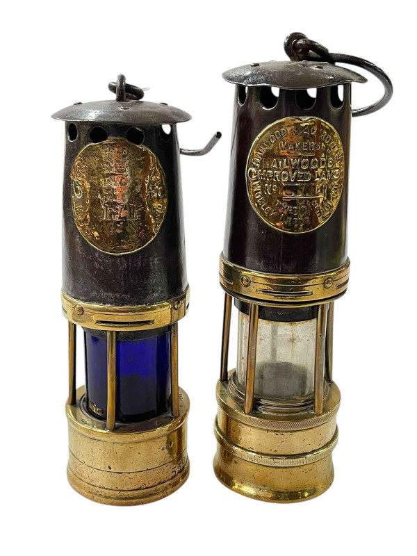 Two miners lamps one Hailwoods Type 01B.