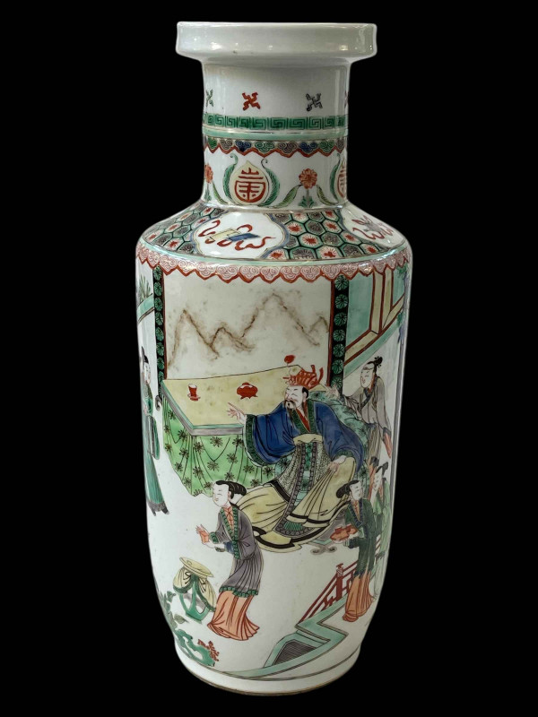 Large Chinese porcelain vase with figure decoration, 45cm.