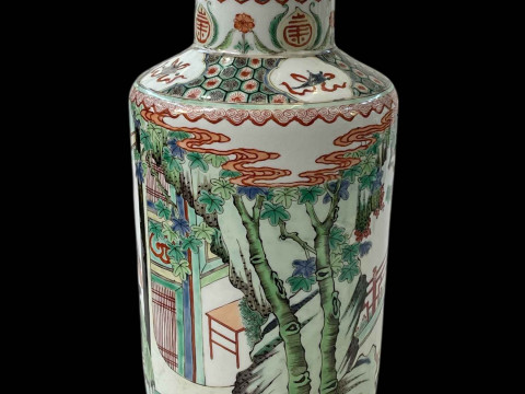 Large Chinese porcelain vase with figure decoration, 45cm. thumbnail