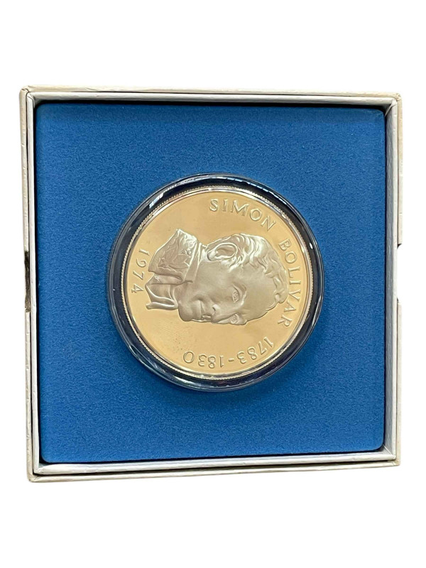 Panama 1974 20 balboas sterling silver proof with certificate.