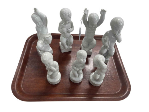 Collection of seven Bing & Grondahl, Denmark cherub figures.