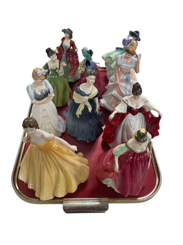 Ten Royal Doulton ladies, including Margaret and Lady Betty.