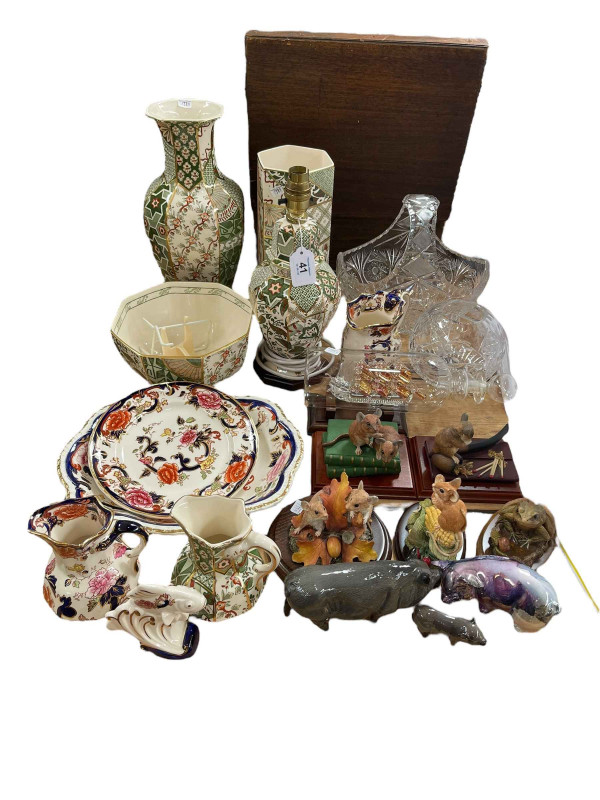 Collection of Masons, Royal Doulton Pigs, Country Artist figures, etc.