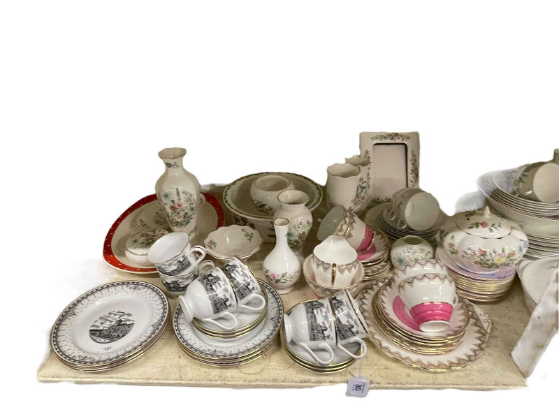 Collection of Aynsley, Shelley, two Spaniel Dog sculptures, etc.