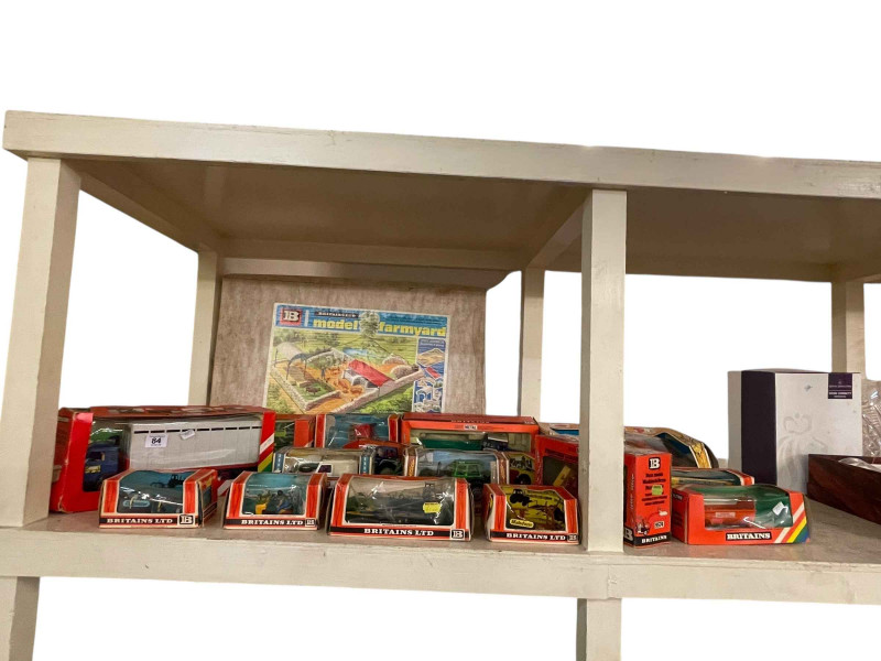 Collection of Britain's Ltd toys including Massey Ferguson, model farmyard, etc.