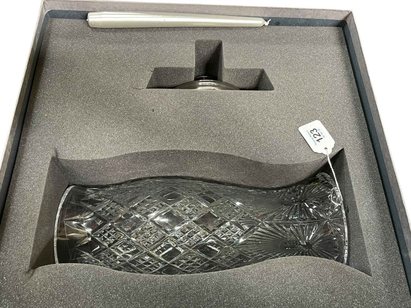 Waterford Dublin Bay Lighthouse Hurricane candle holder with box, 41cm with stand.