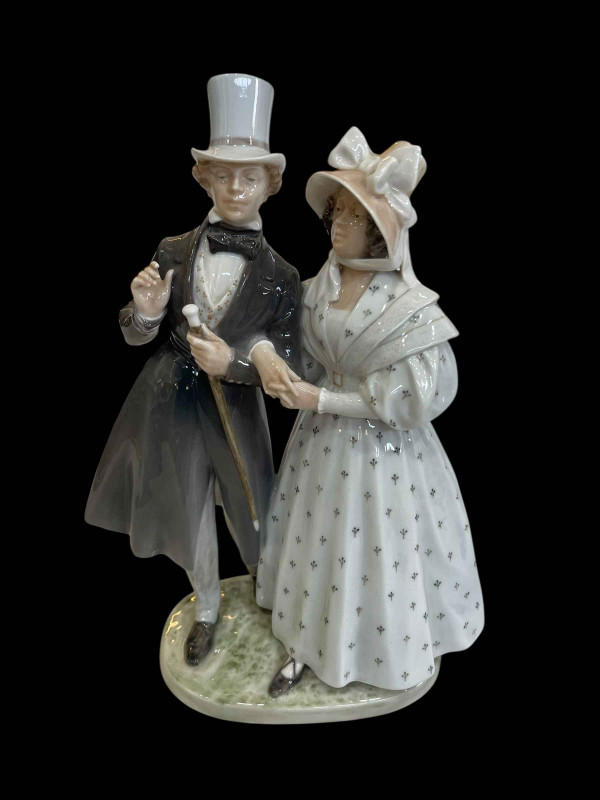 Royal Copenhagen Group 'An Evening Stroll in Tivoli Gardens' No 1593, 29cm.