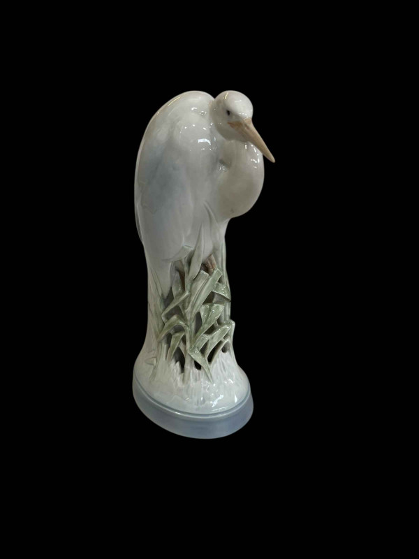 Royal Copenhagen figurine of a Heron designed by Theodor Madsen, model No 068, 27.5cm.