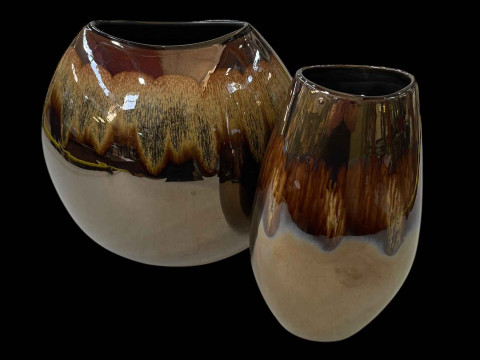 Two large Poole lustre vases.