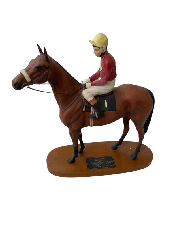 Red Rum, Brian Fletcher Up, figurine by Beswick, 33cm high.