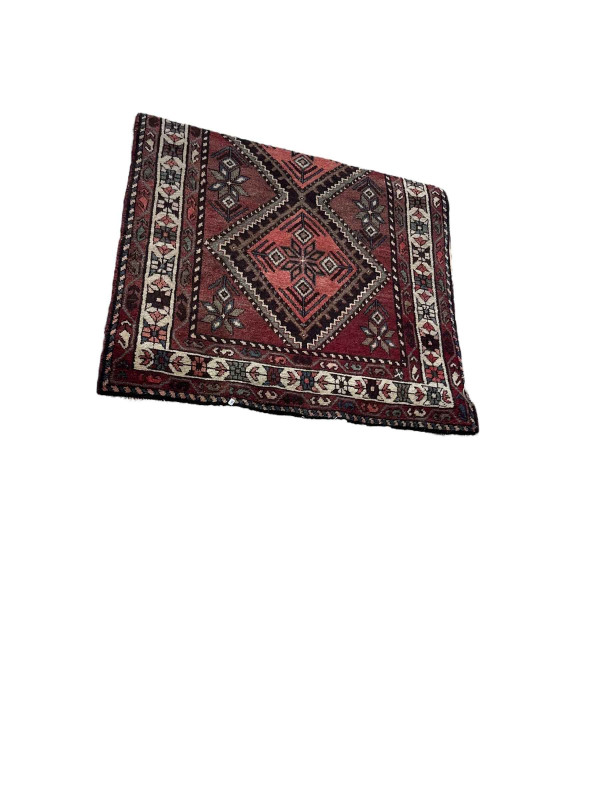 Hand knotted antique Persian Saveh rug 2.07 by 1.10.
