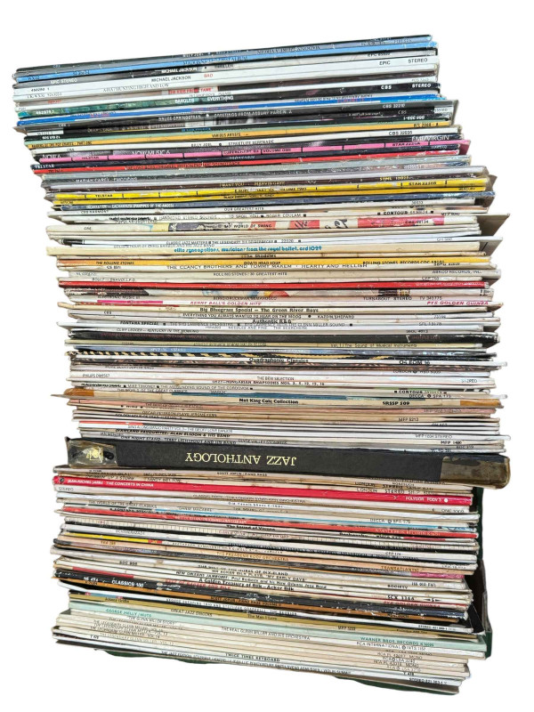 EKCO record player, collection of LP and single records, vintage phonograph cylinders, etc.