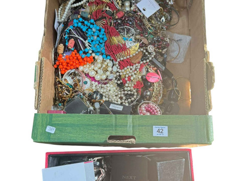 Large collection of costume jewellery, wristwatches, etc.