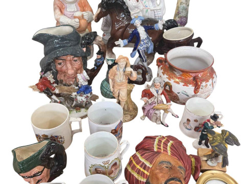 Staffordshire toby and group, Royal Worcester and Continental figures,...