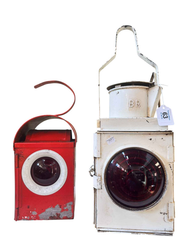 British Railway Train Tail lamp and Roadworks lantern.