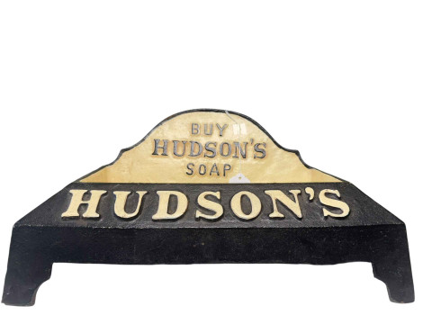 Cast metal Hudson Soap advert dog water dish.