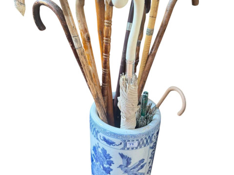 Five boxes of assorted glass and china including Ringtons, stick stand and sticks, etc. thumbnail