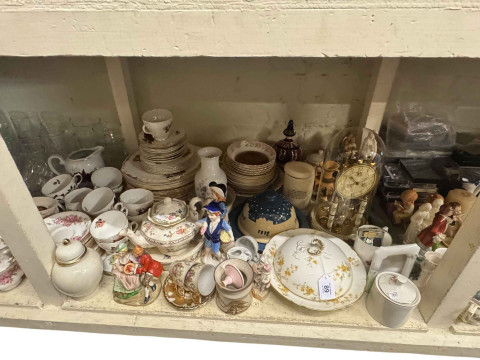 Large collection of tea and dinnerwares including Royal Albert Old Country Roses, Worcester Evesham, etc, Doulton Wayfarer figure, Coalport figures, Wedgwood, china and glass, model cars, pictures, etc. thumbnail