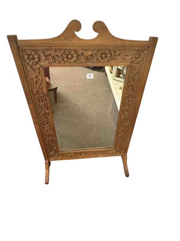 Mazzini piano accordion, mirror screen, blue and white toilet jug and basin, three stone hot water bottles, pricket stick and two pictures.