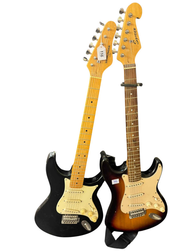 Spider Strat and Behringer electric guitars (2).